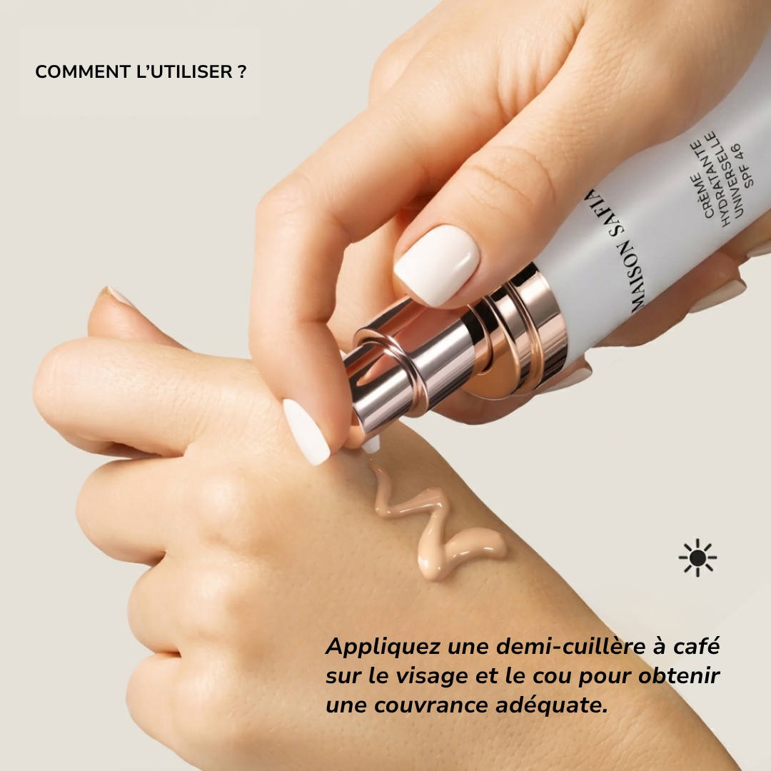 MAISON SAFIA™ Teint Parfait : Crème Hydratante Teintée Universelle SPF 46